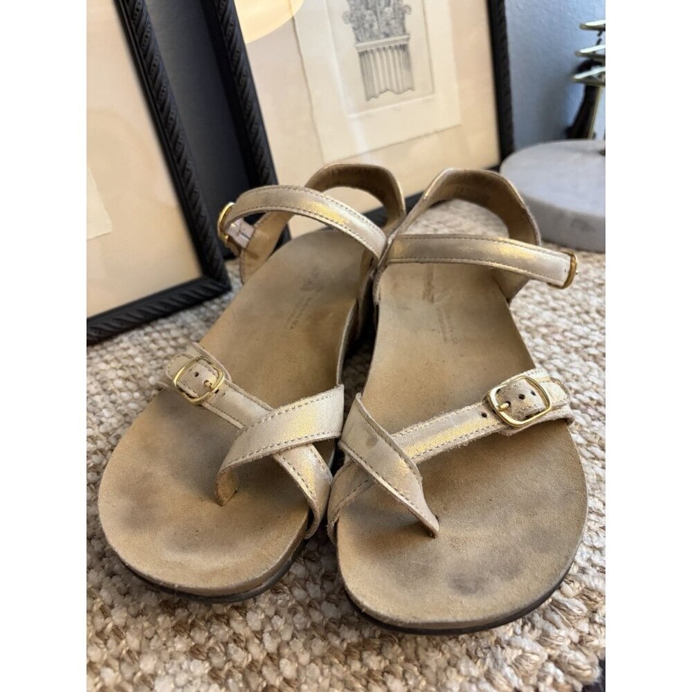 SAS Pampa Toe Loop Sandal in Fantasia Copper Gold Crinkle size 7.5 - Picture 2 of 8